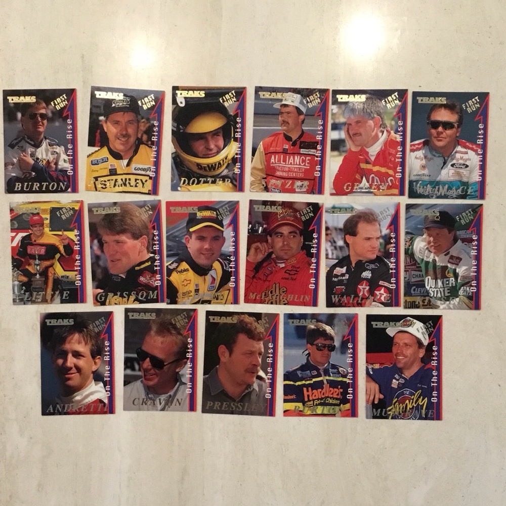 Traks First Run Cards 1995 On The Rise NASCAR Race Cars Drivers Lot Of 17 Card